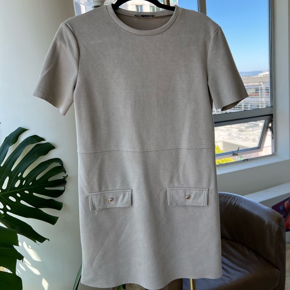 ZARA faux suede effect dress